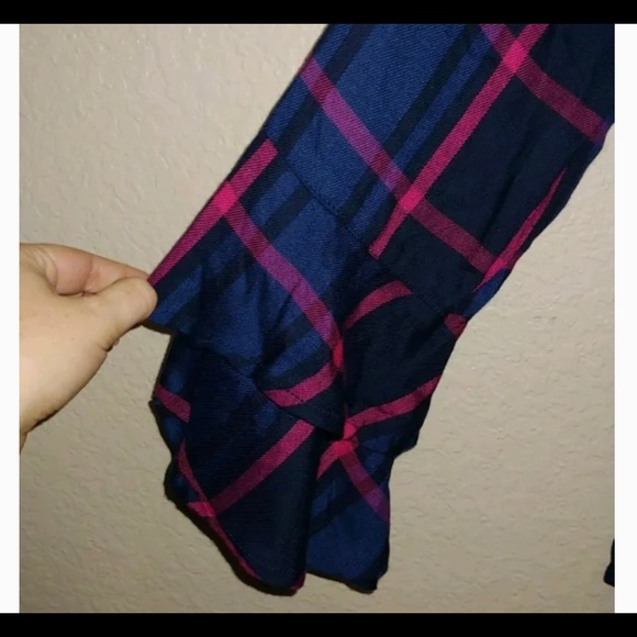 🤩Harper Francesca's Blue Plaid Bell Sleeve Top - Picture 2 of 5
